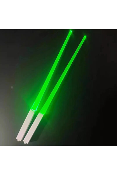 Choice زوج واحد من عيدان تناول الطعام المضيئة LED باللون الأخضر، أدوات مائدة حفلات الطعام متعددة الألوان، إكسسوارات المطبخ