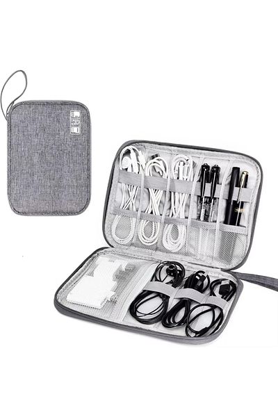 Choice Gray NNBILI Cable Storage Bags System Kit Case USB Charger Data phone Earphone Wire Pen Power Bank D