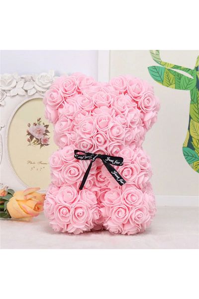 Choice Light Pink 1pc 25cm Artificial Foam Flowers Bear Rose Bear Romantic Creative Gifts For Valentines Da