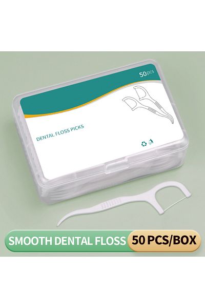Choice 300PCS - Fine and smooth polymer disposable dental floss stick, toothpick, interdental cleaning s...