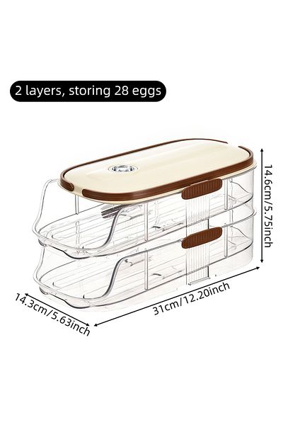 Choice B-2 1 Piece, Egg Storage Box, Automatic Rolling Refrigerator Egg Rack Storage, Hand-held Egg Refrige