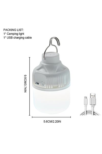 Choice مصابيح LED خارجية بيضاء قابلة لإعادة الشحن عبر USB عالية السطوع مناسبة للطوارئ والتخييم وصيد الأسماك