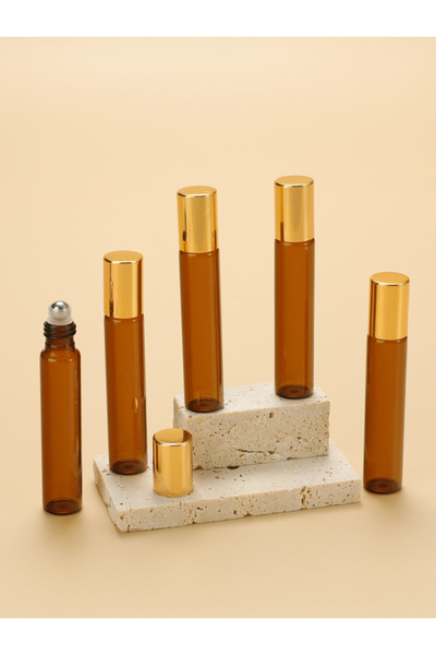 Choice17 10ml 5pcs 5 Refillable Glass Essential Oil Bottles, Amber Glass Bott...