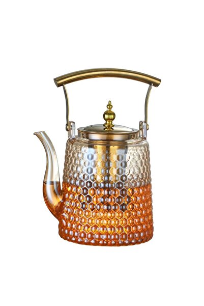 PDQ وعاء شعاع ياباني بمقبض نحاسي 1500 مل، إبريق شاي مغلي عتيق، سعة كبيرة، وعا...