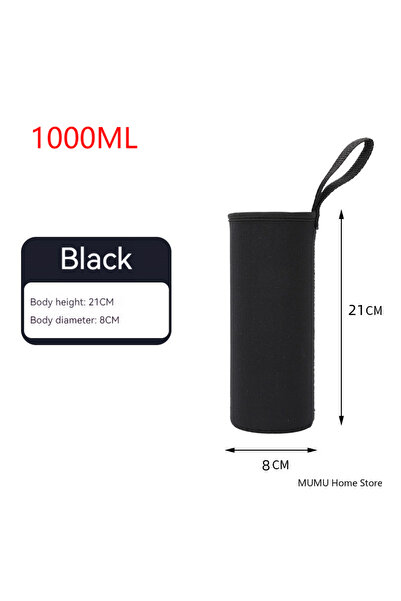 Choice حقيبة غطاء زجاجة ماء سوداء سعة 1000 مل و750 مل و1000 مل و1500 مل