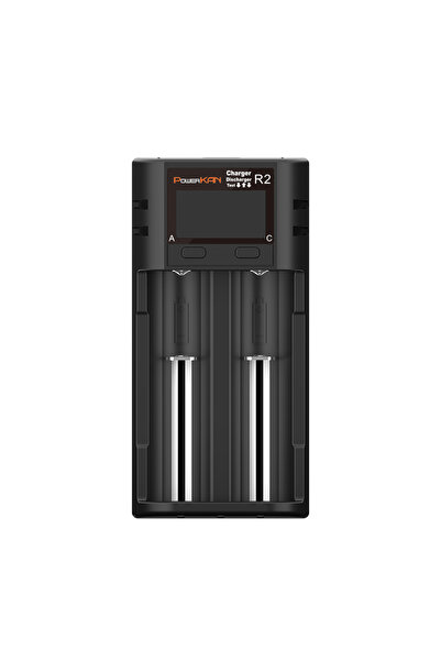 Choice شاحن بطارية R2 POWERKAN R2 بشاشة LCD مناسب لشحن بطاريتين ليثيوم أيون م...