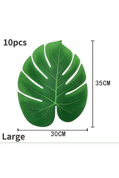 Choice C 10pcs Tropical Palm Leaves Summer Monstera Artificial Silk Turtle Leaves For Home Hawaiian Luau B.