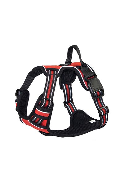 Choice6 M Red No Pull Dog Harness Front Clip Heavy Duty Reflective Easy Control Handle for Large Dog Walking