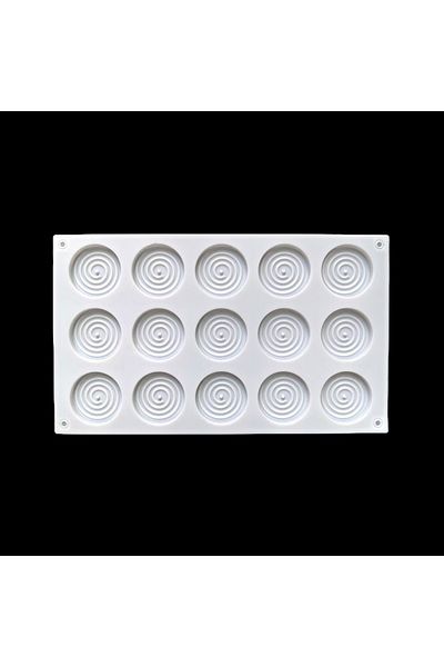 Choice White 1pc 15 Hole Spiral Silicone Mold For Baking Mousse Cakes, Ice Cream Desserts, Pudding, Brownie