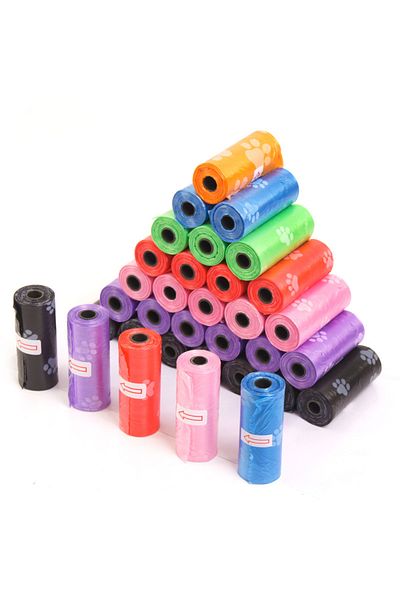 Choice 10 Rolls 300pcs Mix Color 10/40Roll Dog Poop Bags for dog Large Cat Waste Bags Doggie Outdoor Home C