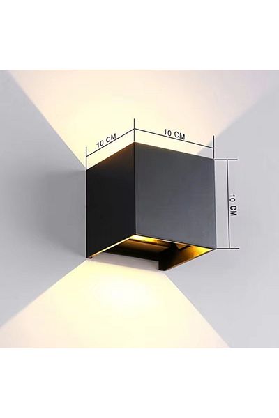 Choice 12W Cold White 6000K Black Body IP65 LED Wall Lamp Outdoor Sconce Balcony Porch Light Garden Yard Ai