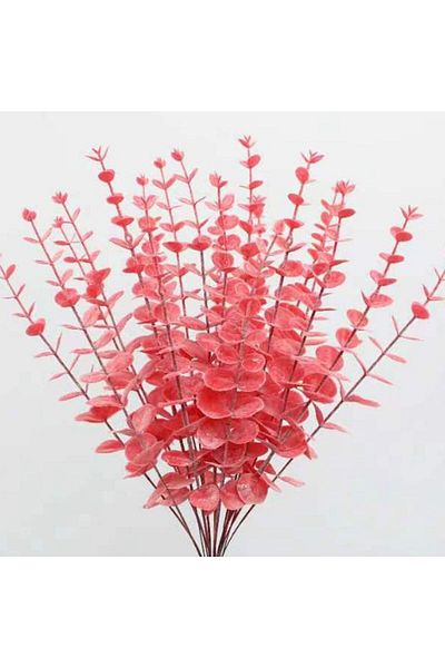 Choice 10pieces Red Cheap Artificial plant Eucalyptu Leave Hot sale for Christmas Home Wedding garden Decor