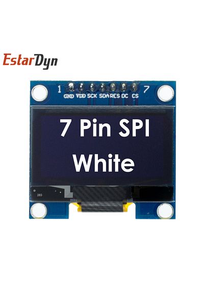 Estardyn 7Pin SPI-White RoHS 1.3 inch OLED Module White/Blue SPI/IIC I2C Communicate Color 128X64 1.3 inch O