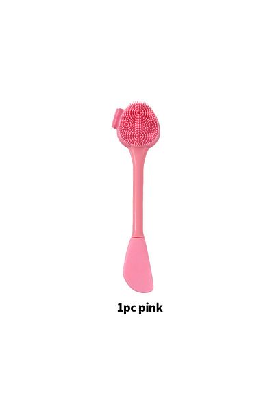 Choice pink Facial Silicone Brush Face Massage Cleaning Tool Double Sided Exfoliator Pore Blackhead Removal
