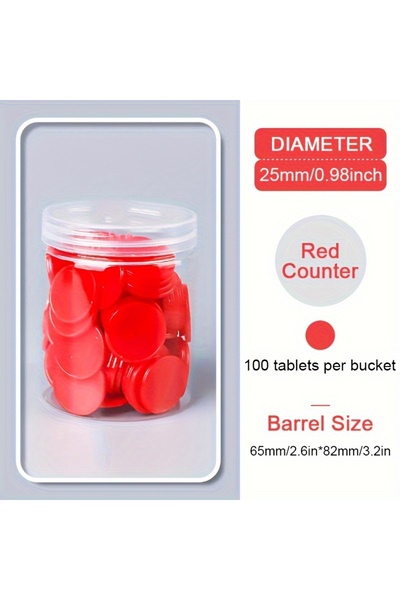 Choice رقائق العد البلاستيكية الحمراء 100 - وسائل تعليمية تفاعلية للرياضيات، متعددة الألوان