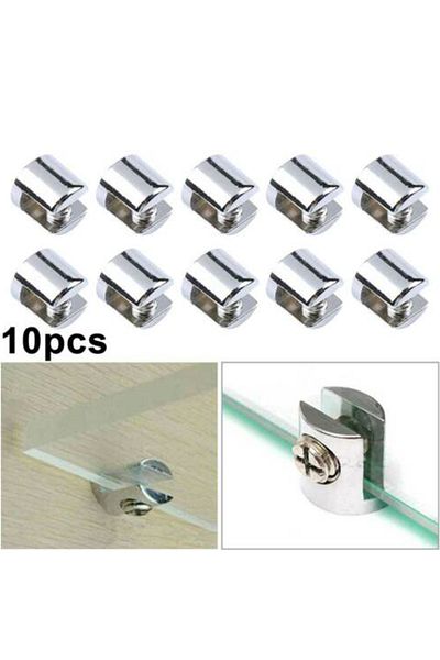 Choice 10pcs 10pcs Glass Clamp Glass Plated Brackets Zinc Clips Holder Satnds Support Bracket Clamps For 6-
