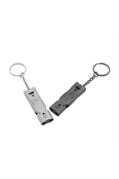 Choice black Double Tube Explosive Whistle Outdoor Distress Whistle Stainless Steel High-frequency Earthqua