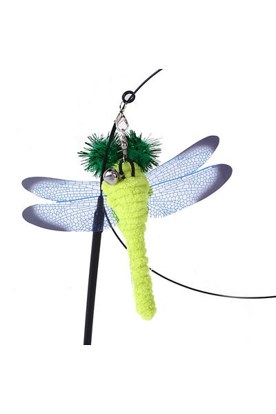 Choice dragonfly Cat Toys Simulation Bird interactive Sucker Feather Bird with Bell Cat Stick Toy for Kitte