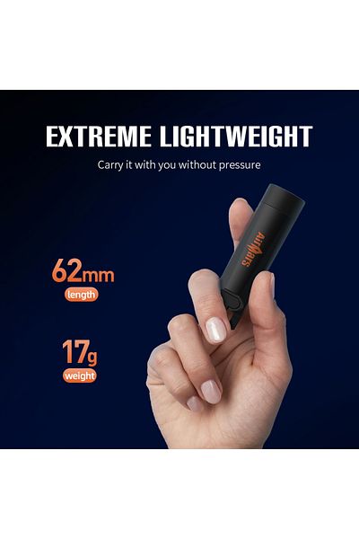 Choice Black Airmars Multi-functional Mini Flashlight Six-speed Brightness Adjustable, Strong UV Light, Sui