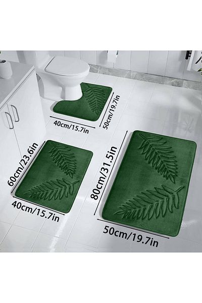 Choice 3 PCS 03 3PCS Set Bath Mats Nonslip Soft Quick Dry Bathroom Soft Rugs Water Absorption Dry Fast Bath