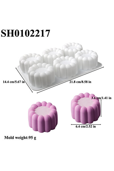 Choice SH0102217 6 or 12 Cell Wavy Lace Cylindrical Silicone Cake Mold Party ...