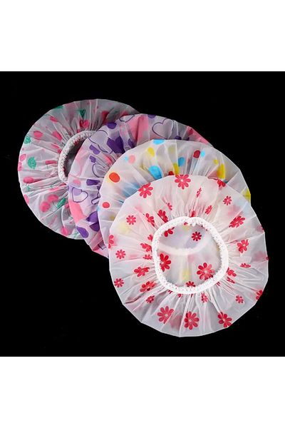 Choice Multicolor Color 4pcs Waterproof Shower Cap WOMEN'S Household Bathing Anti-oil Smoke Hair Care Showe