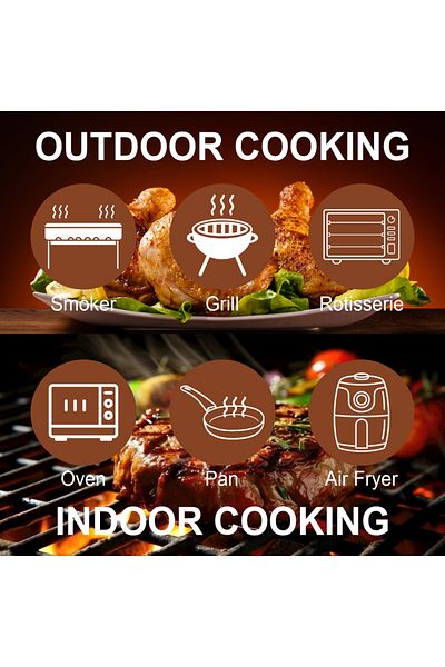 Choice 2 Probes Outdoor, Home Food Thermometer With 2 Probe With Repeater Barbecue Thermometer Meat Food Th