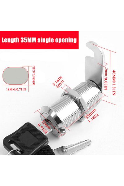 Choice No 35mm Single Unlock Set,1 Pack Keyed Alike 25,30,35,40mm Cam Locks Secure Your File Cabinet and Dr