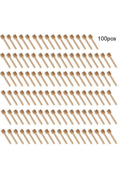 Choice 100pcs High Quality Honey Stir Bar Mixing Handle Jar Spoon Practical 100Pc Wood Dipper Honey Long St