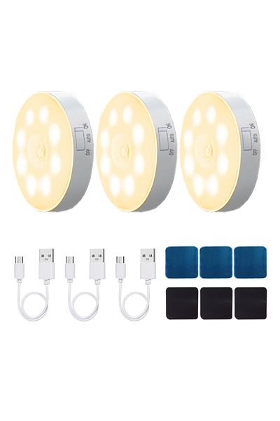 Choice Warm White-3pcs 3PCS LED Human Motion Sensor Lights Bedroom Night Light Stairs Corridor Room Wardrob