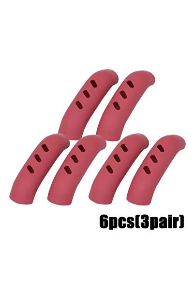 Choice 6 pcs red Silicone pot handle cover, insulation cover, pot ear clip, anti slip steamer, pot handle h