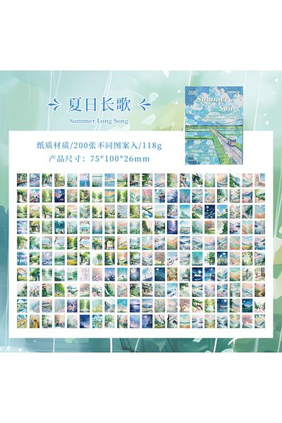 Choice D 200 sheet Four Seasons Landscape material paper Decor Diary Album Scrapbooking material Backgroun.