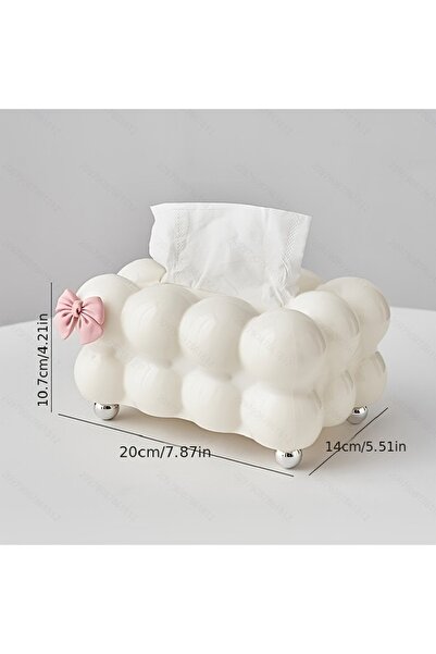 Choice حامل مناديل بلاستيكي فاخر على شكل سحابة، قطعة واحدة باللون الأبيض، علب...