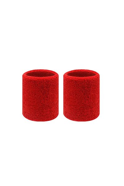 Aolikes Red 8cm AOLIKES 2 Pcs Towel Sports Wristbands Tennis Sweat Bands Wrist Guard For Basketball Volleyba