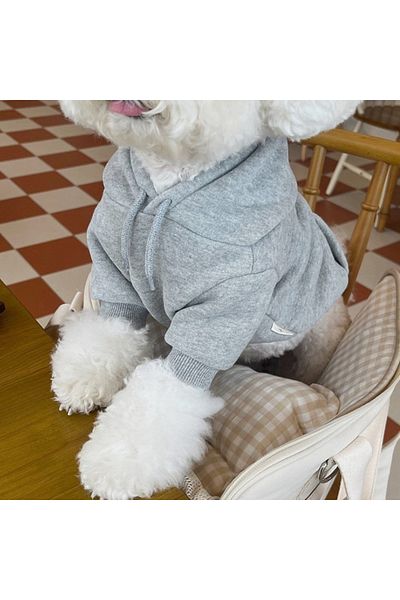 Choice L Grey Warm Dog Hoodies Soft Fleece Pet Clothes for Small Medium Dogs Comfortable Puppy Clothes York