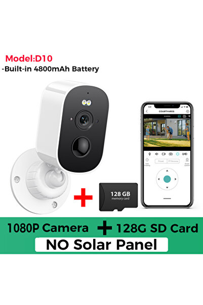 Choice 1080P Add 128G Card 1080P WiFi Camera Solar Outdoor Wireless Battery Powered Bullet Security Camera