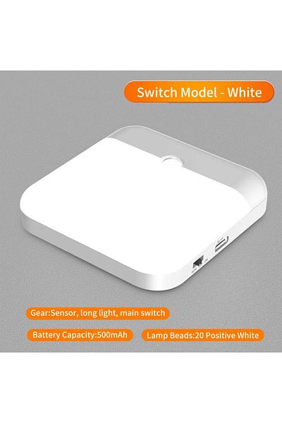 AVACOM Cold White 1pcs Motion Sensor Led Light Usb Type-c Charging Square Lamp For Stair Hallway Wardrobe C