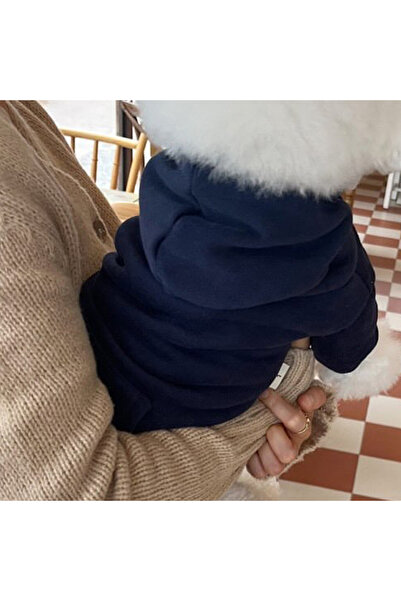 Choice ملابس كلاب دافئة بغطاء للرأس من الصوف الناعم باللون الأزرق S، ملابس حي...