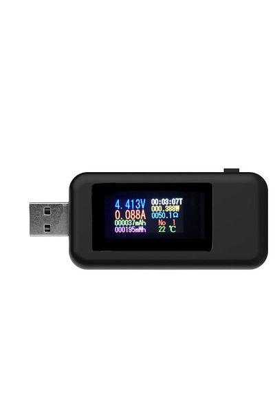 Choice black 10 in 1 USB Tester HD Color Screen Tester KWS-MX18L DC Voltmeter Amperimetro Voltage Current