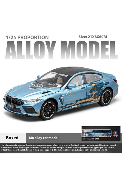 Choice blue with box 1:24 alloy M8 luxury car toy model, exquisite desktop or...