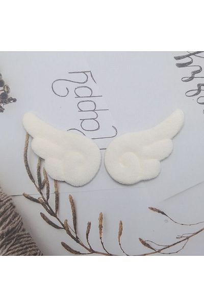 Choice white 2Pcs double-sided plush angel wings diy accessories cake card cap socks clothing toy decorati