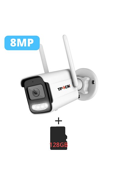 TPTEK Eu Plug 8mp 128g Tf Card 4k 8mp Ip Camera Outdoor Wifi Security Camera Wireless Surveillance Wi Fi B