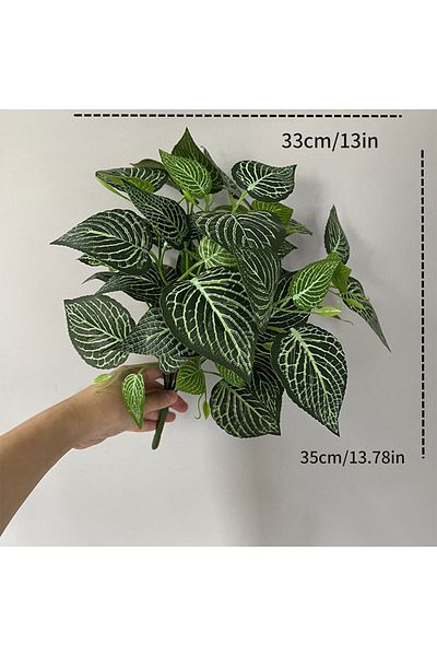 Choice 35cm Mesh 35cm 7 Forks Artificial Plants Fake Leaf Plant Wall Plastic Scindapsus Leaves Floral Small