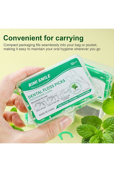Choice 50 sticks/box, mint flavored dental floss sticks, toothpicks, and interdental cleaning tools