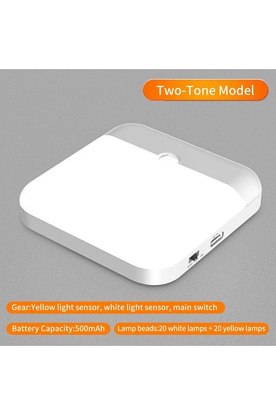 AVACOM 2color In One Lamp 1pcs Motion Sensor Led Light Usb Type-c Charging Square Lamp For Stair Hallway Wa