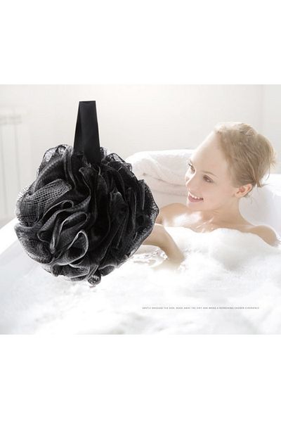Choice Seaweed Soft Lufa Shower Sponge - Black - Dead Skin, Gives Glowing Skin - PE Skin-friendly Bath Ball