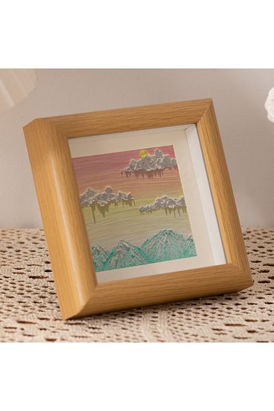 Choice 4inch burlywood Oil painting stick picture frame pendulum table mini square hollow picture frame Woo