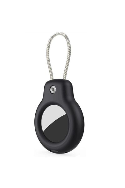 Choice Black-1 pcs Protective Case for AirTag Holder with Wire Cable Air Tag Lock Case Keychain Luggage tag
