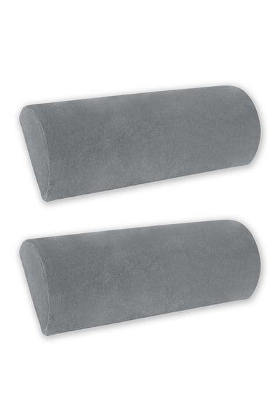 Choice 2 Pieces Gray 1pc Half Moon Bolster Pillow For Legs Knees Lower Back And Head Elastic Non-Slip Memor