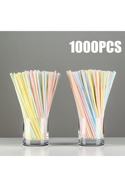 Choice مخطط - 1000 قطعة من 50 إلى 1000 قطعة من شفاطات الشرب البلاستيكية الملونة والمرنة ومستلزمات حفلات الزفاف